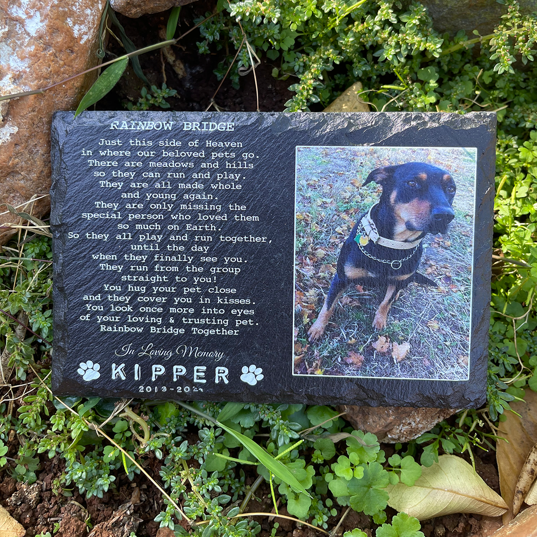 Rainbow Bridge Poem - Personalized Dog Memorial Stone