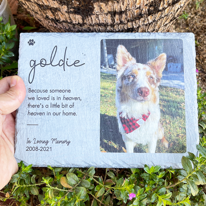 Because Someone We Love is in Heaven - Personalized Dog Memorial Stone