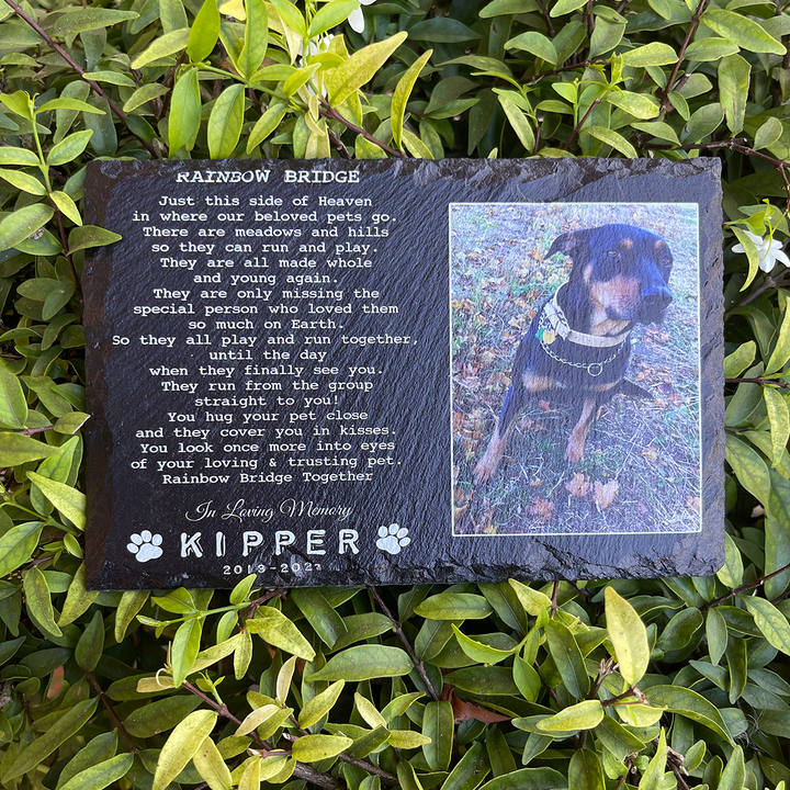 Rainbow Bridge Poem - Personalized Dog Memorial Stone