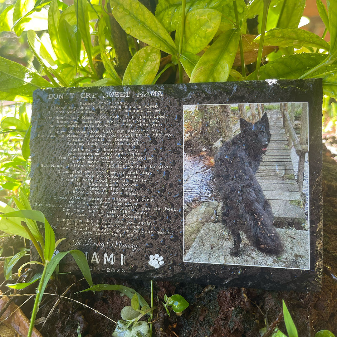 Don't Cry Sweet Mama Poem- Personalized Dog Memorial Stone