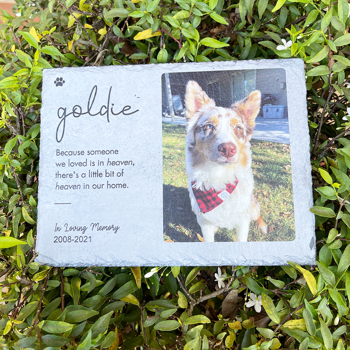 Because Someone We Love is in Heaven - Personalized Dog Memorial Stone