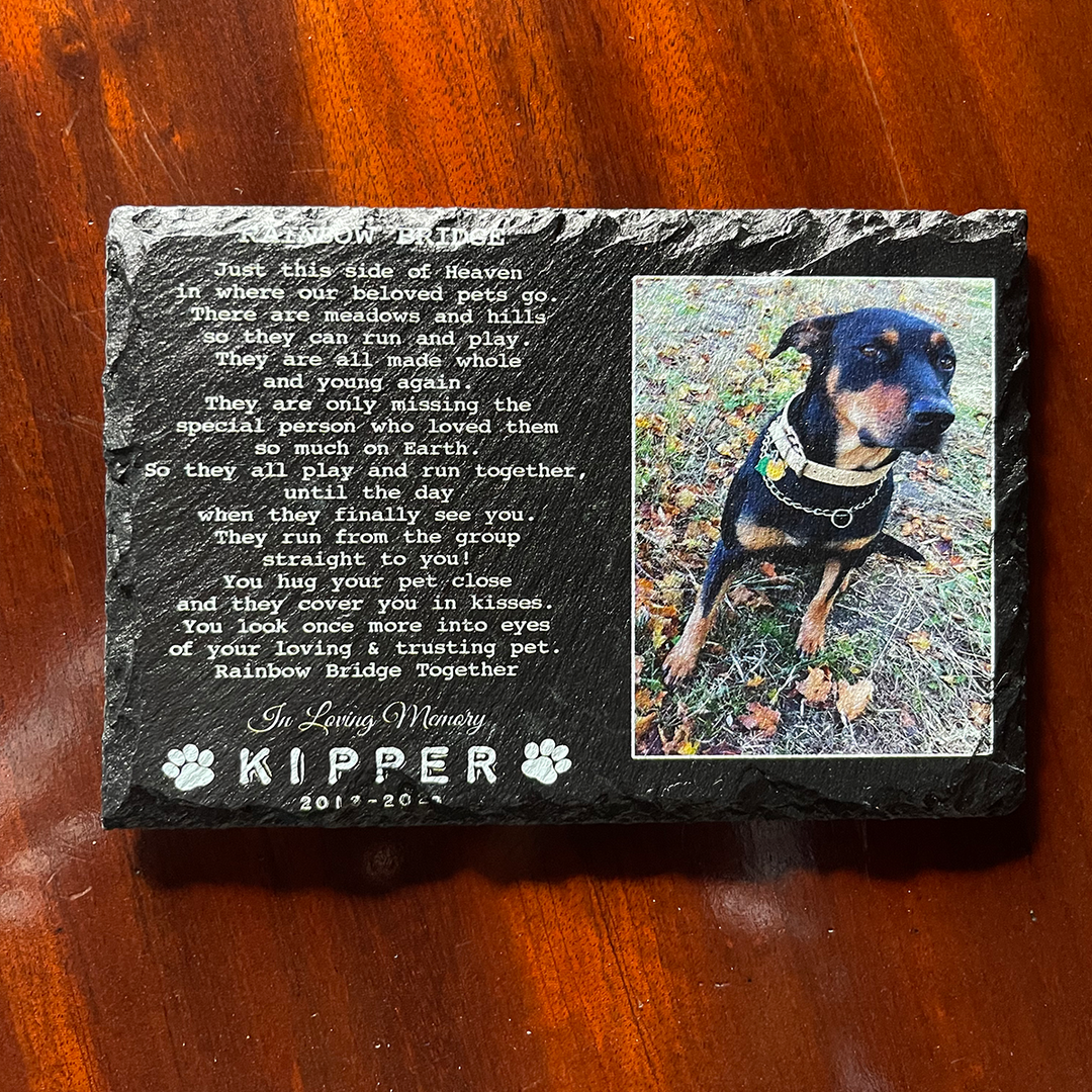 Rainbow Bridge Poem - Personalized Dog Memorial Stone