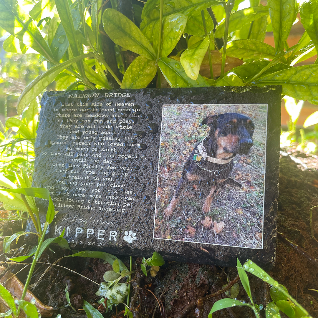 Rainbow Bridge Poem - Personalized Dog Memorial Stone