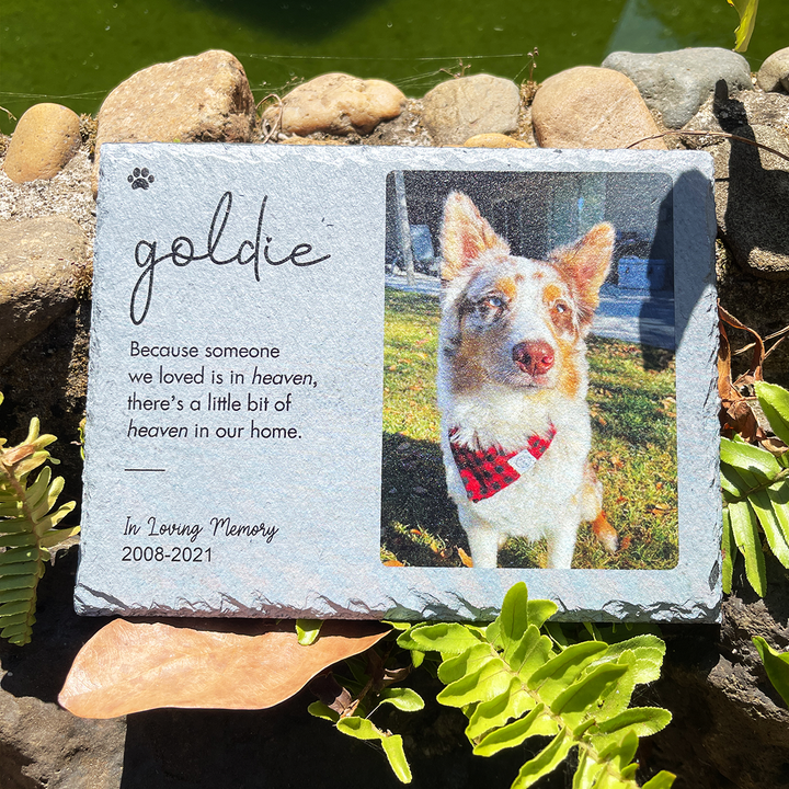 Because Someone We Love is in Heaven - Personalized Dog Memorial Stone