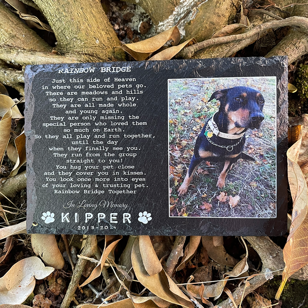 Rainbow Bridge Poem - Personalized Dog Memorial Stone