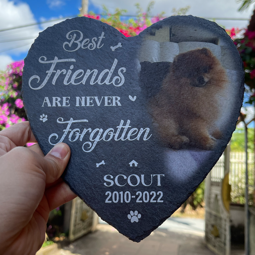 Best Friends Are Never Forgotten - Personalized Dog Memorial Stone