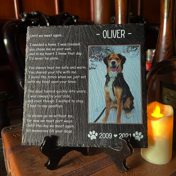 Until We Meet Again- Personalized Dog Memorial Stone