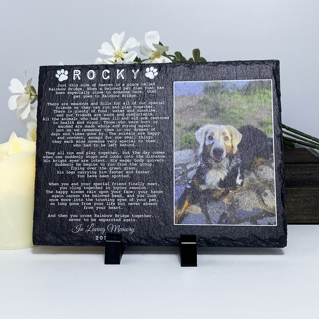 Dog Headstones, Dog Tombstone, Dog Gravestones, Personalized Dog Memorial Stone, Pet Memorial Gifts, Pet Loss Gifts, Pet Memorial Stones - Rectangle Shape