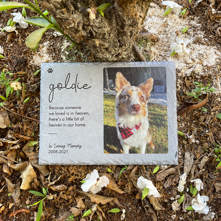 Because Someone We Love is in Heaven - Personalized Dog Memorial Stone