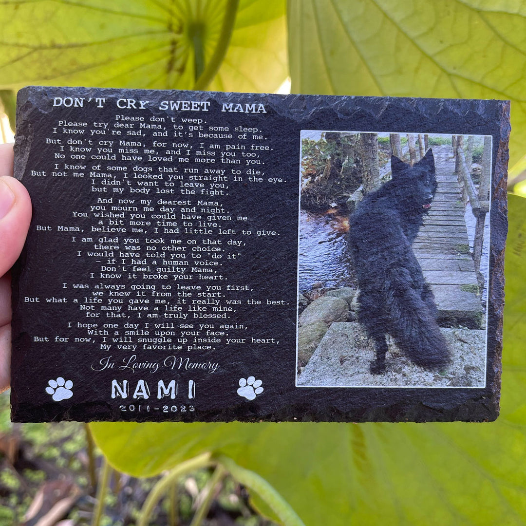 Don't Cry Sweet Mama Poem- Personalized Dog Memorial Stone