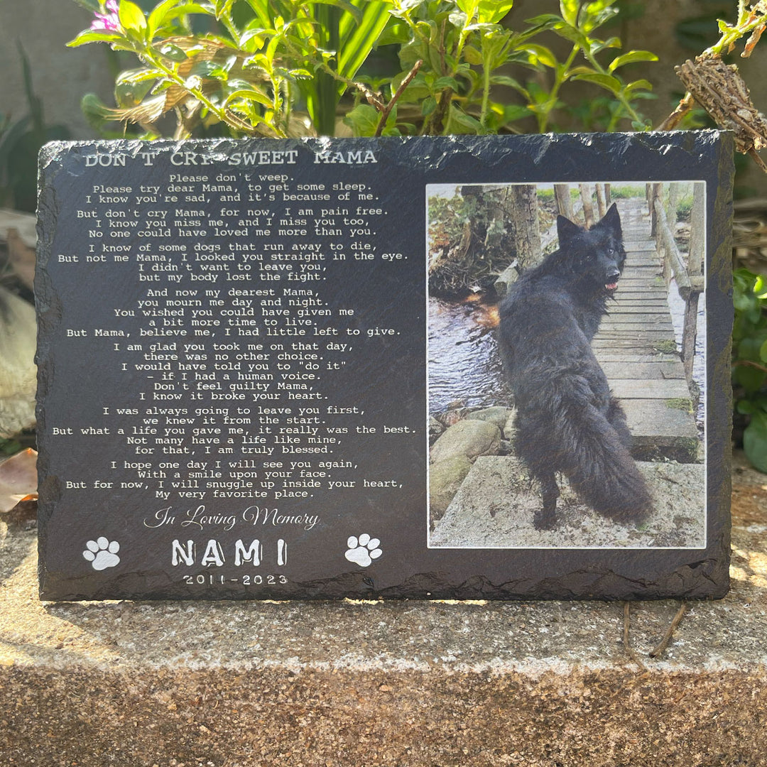 Don't Cry Sweet Mama Poem- Personalized Dog Memorial Stone