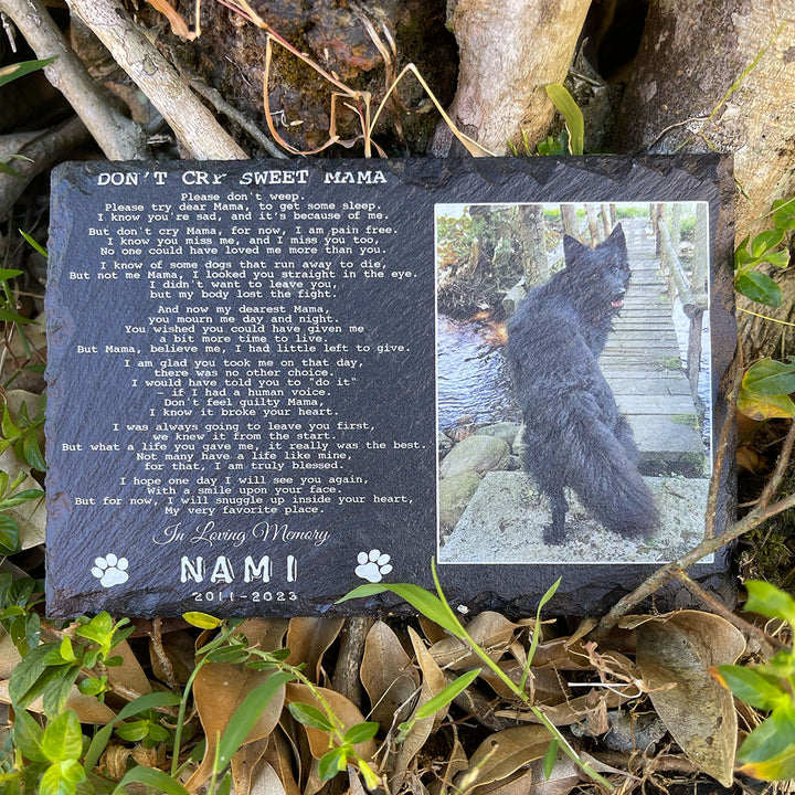 Don't Cry Sweet Mama Poem- Personalized Dog Memorial Stone