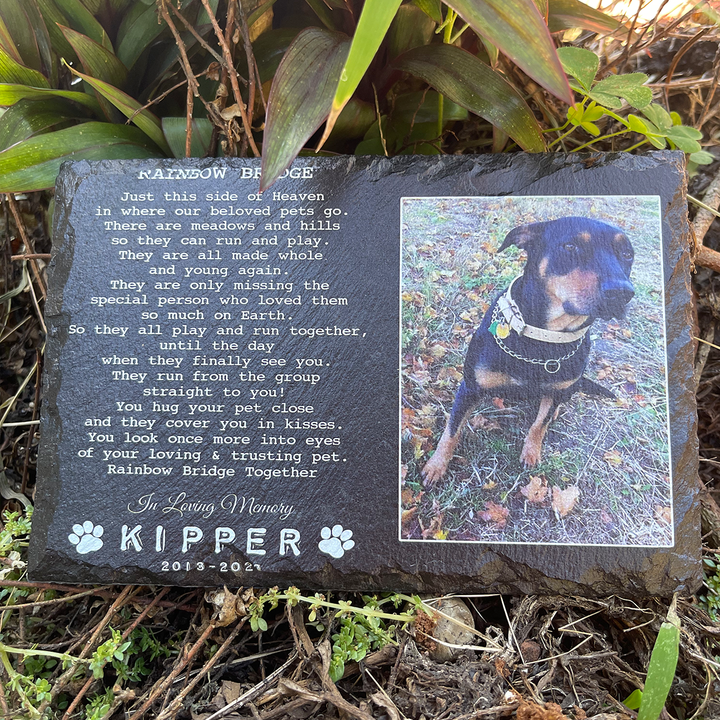 Rainbow Bridge Poem - Personalized Dog Memorial Stone