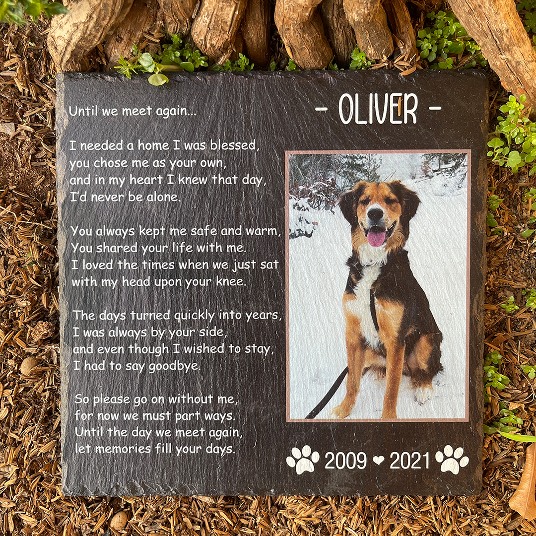 Until We Meet Again- Personalized Dog Memorial Stone