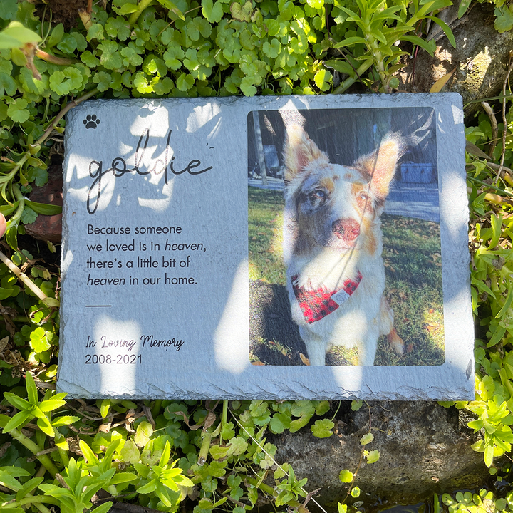 Because Someone We Love is in Heaven - Personalized Dog Memorial Stone