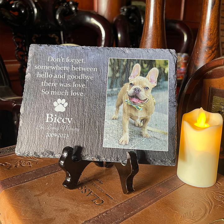 Don't Forget, Somewhere Between Hello And Goodbye There Was Love - Personalized Memorial Stone