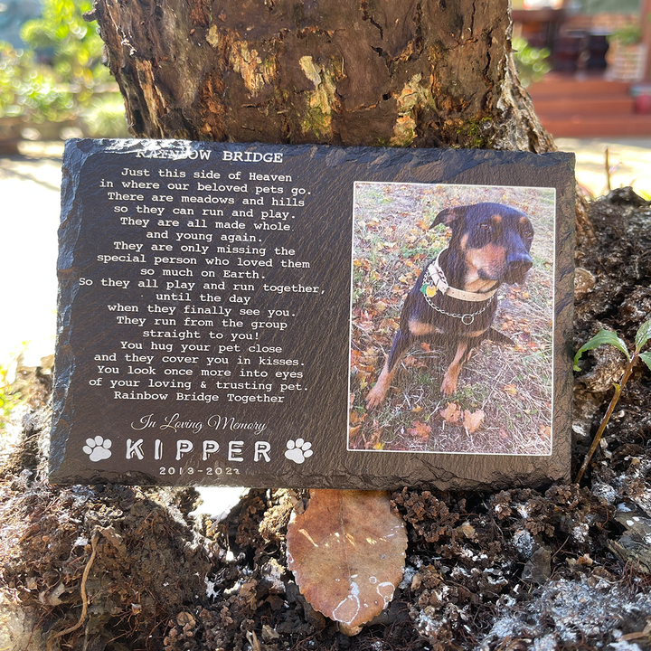 Rainbow Bridge Poem - Personalized Dog Memorial Stone