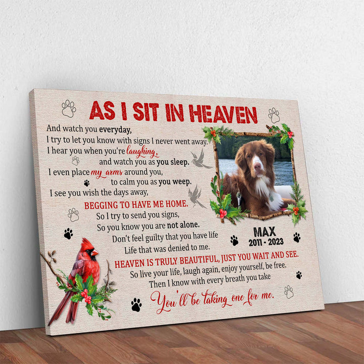 As I Sit In Heaven - Dog Memorial Canvas
