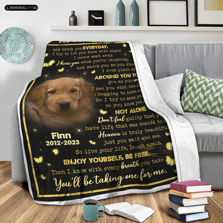 As I Sit In Heaven Poem Dog Memory Blanket - Dog Memorial Gifts 