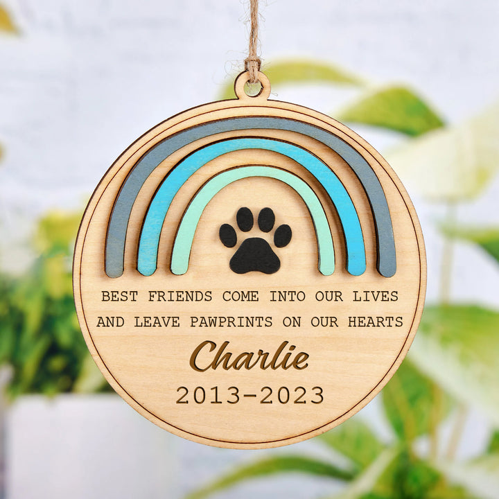 Best Friends Come Into Our Lives - Rainbow Bridge Dog Memorial Ornament
