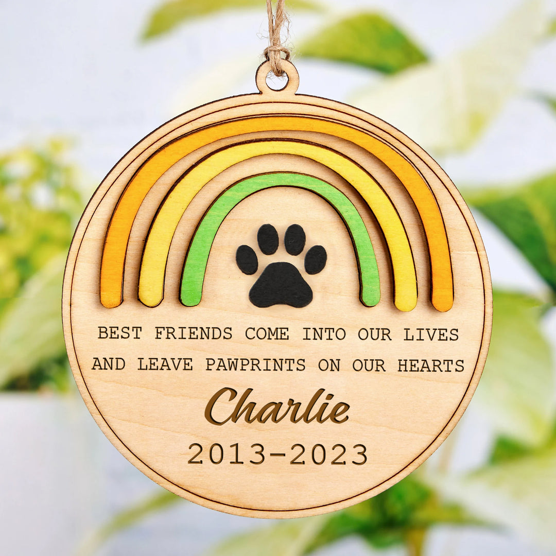 Best Friends Come Into Our Lives - Rainbow Bridge Dog Memorial Ornament