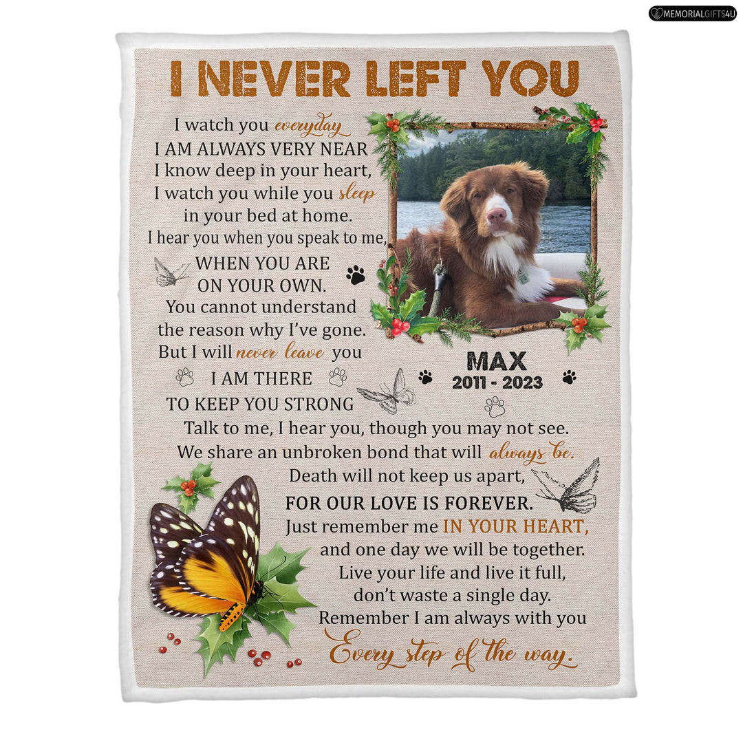 Cardinals I Never Left You Dog Memory Blanket - Dog Memorial Gifts