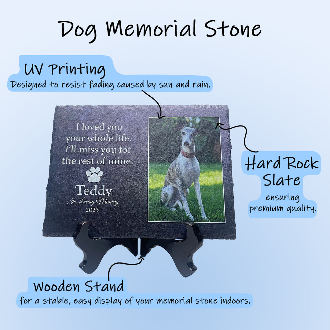 Heartwarming Tribute- I Loved You Your Whole Life, I'll Miss You For The Rest of Mine- Personalized Dog Memorial Stone