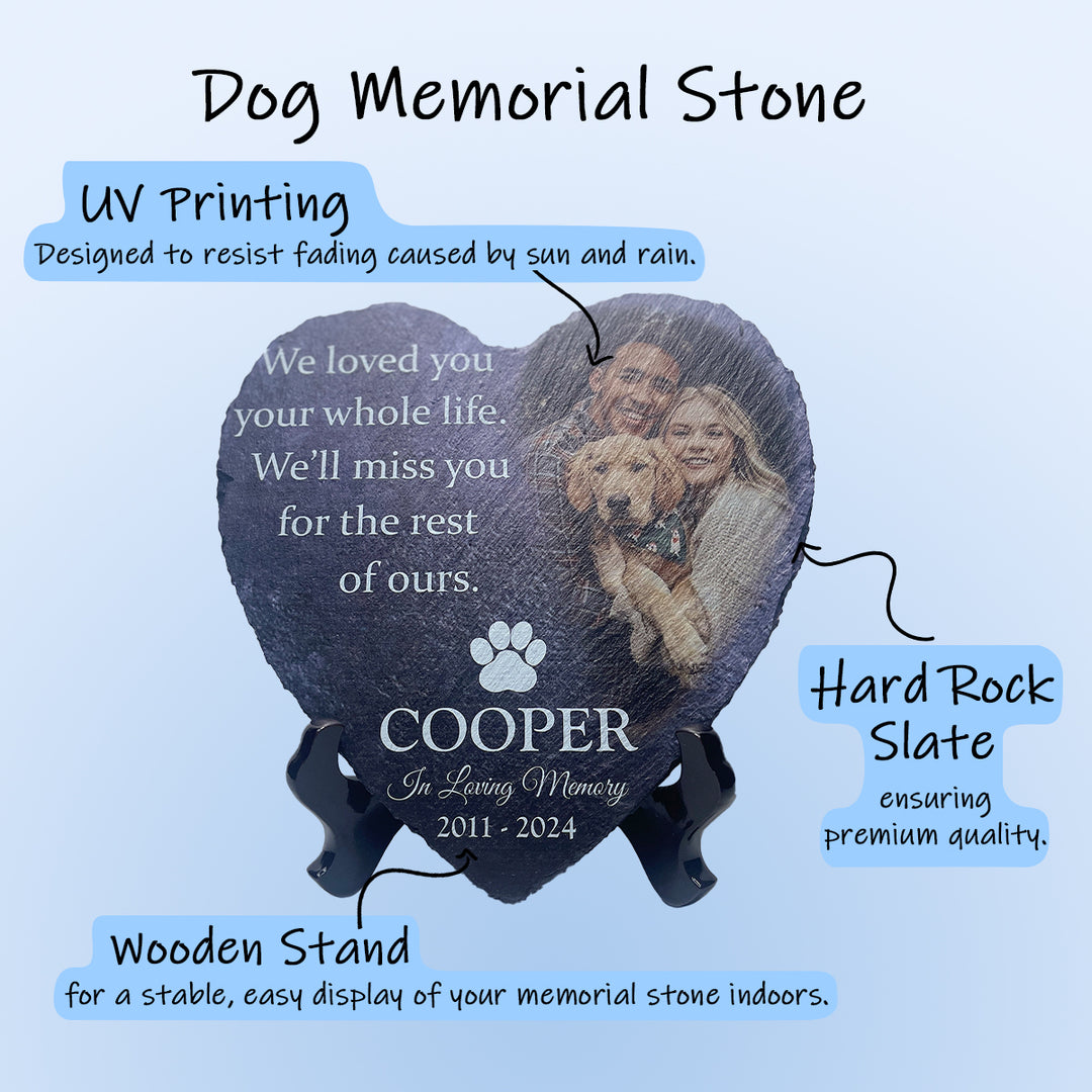 We Loved You Your Whole Life, We'll Miss You For The Rest of Ours - Personalized Dog Memorial Stone