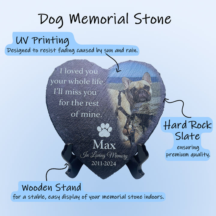 Heartwarming Tribute- I Loved You Your Whole Life, I'll Miss You For The Rest of Mine - Personalized Dog Memorial Stone