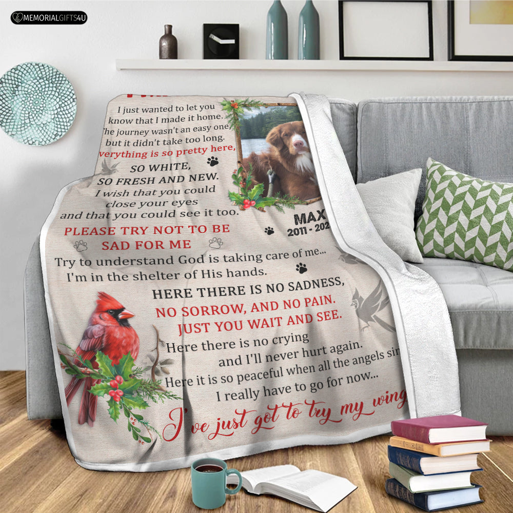 I Made It Home Dog Memory Blanket - Dog Memorial Gifts