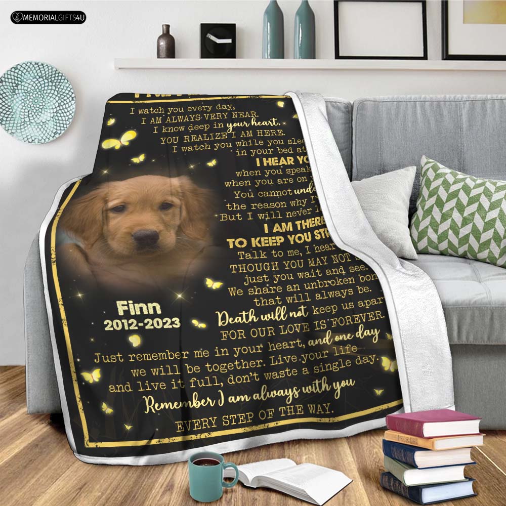 I Never Left You Dog Memory Blanket - Dog Memorial Gifts