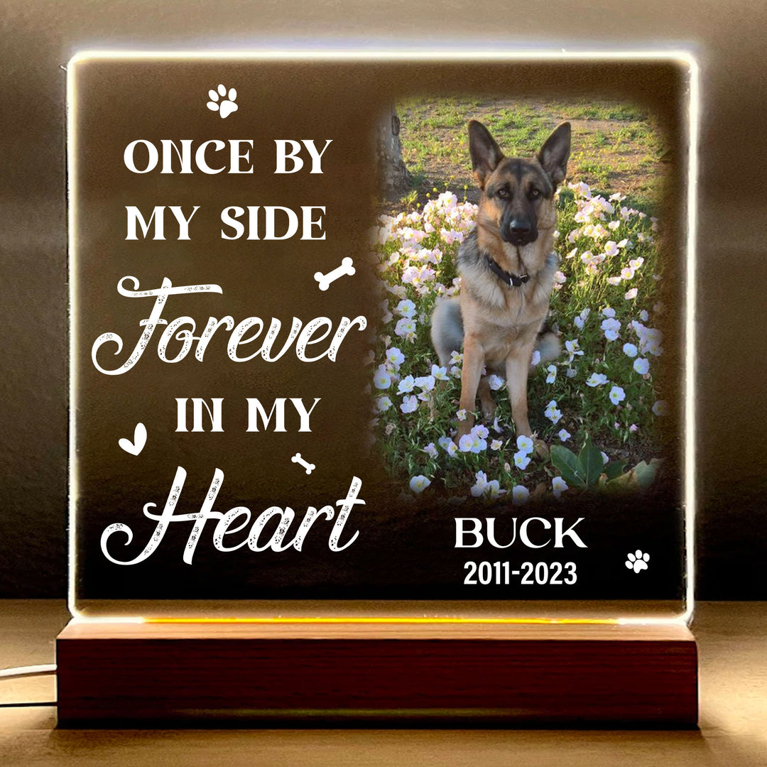 Once By My Side Forever In My Heart Dog Memorial Gifts - Acrylic Square Plaque