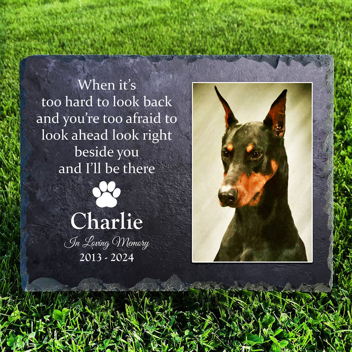 When It's Too Hard To Look Back - Personalized Memorial Stone