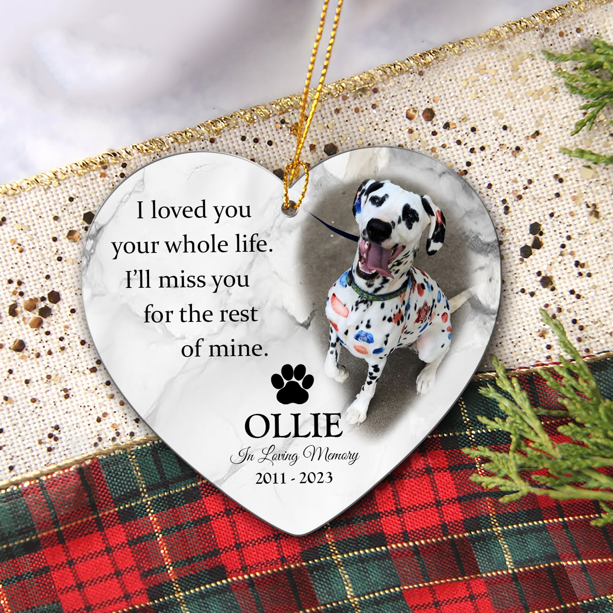 In loving memory dog ornament best sale