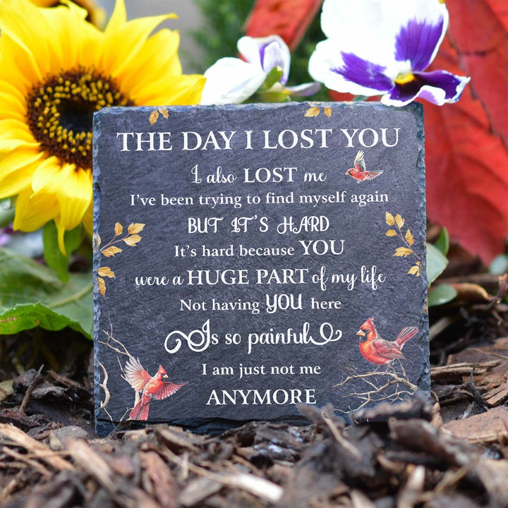 The Day I Lost You - Personalized Memorial Square Stone