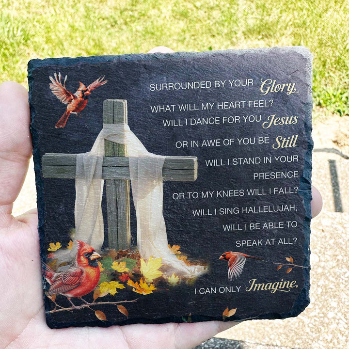 Surrounded By Your Glory - Personalized Memorial Square Stone