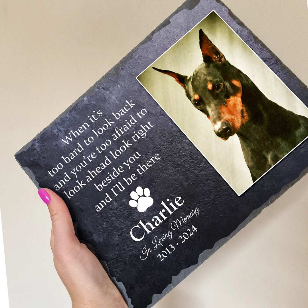 When It's Too Hard To Look Back - Personalized Memorial Stone