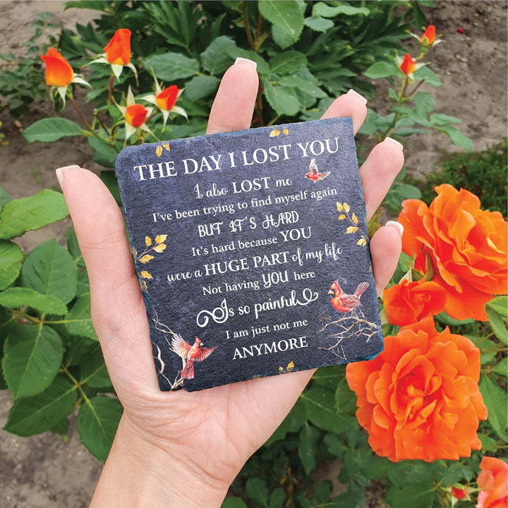 The Day I Lost You - Personalized Memorial Square Stone
