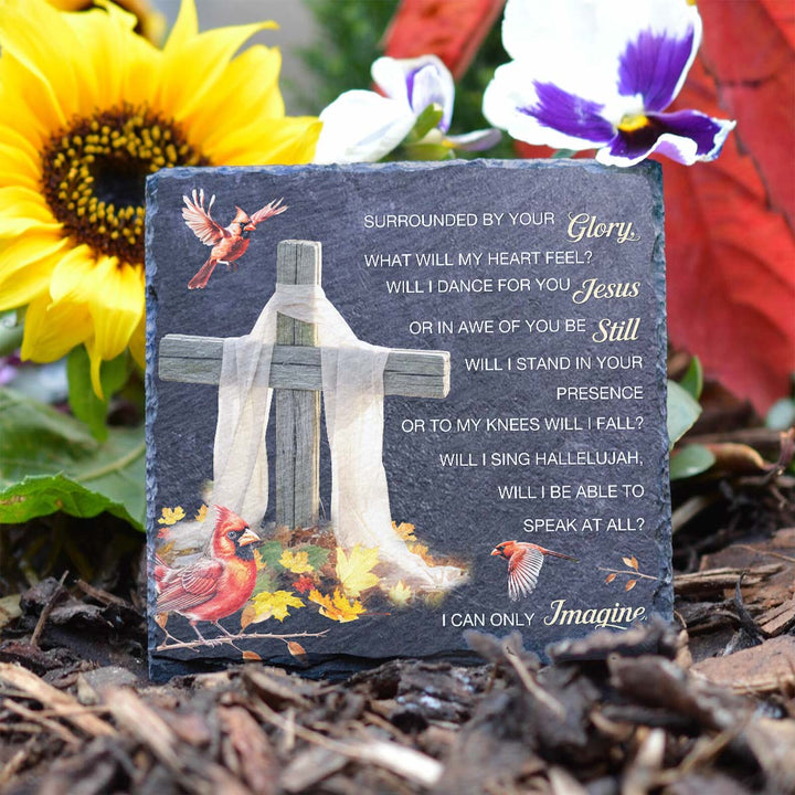 Surrounded By Your Glory - Personalized Memorial Square Stone