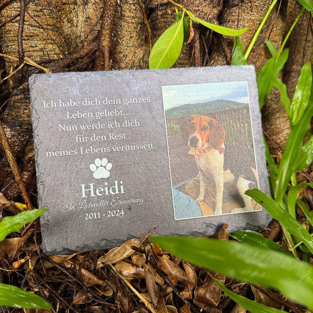 Ich habe dich dein ganzes Leben geliebt - Personalized Dog Memorial Stone