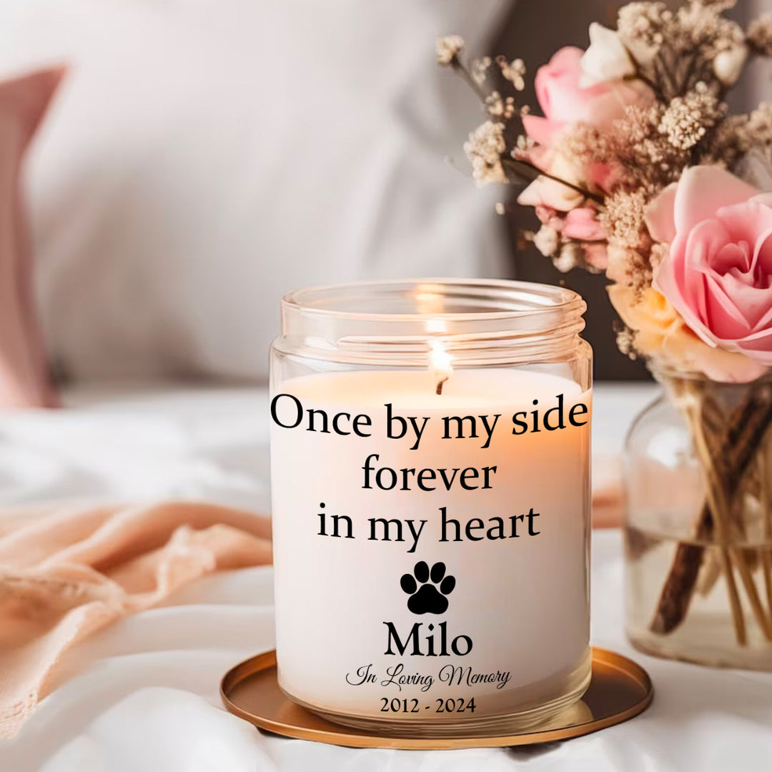 Once by My Side, Forever in My Heart - Dog Memory Candle