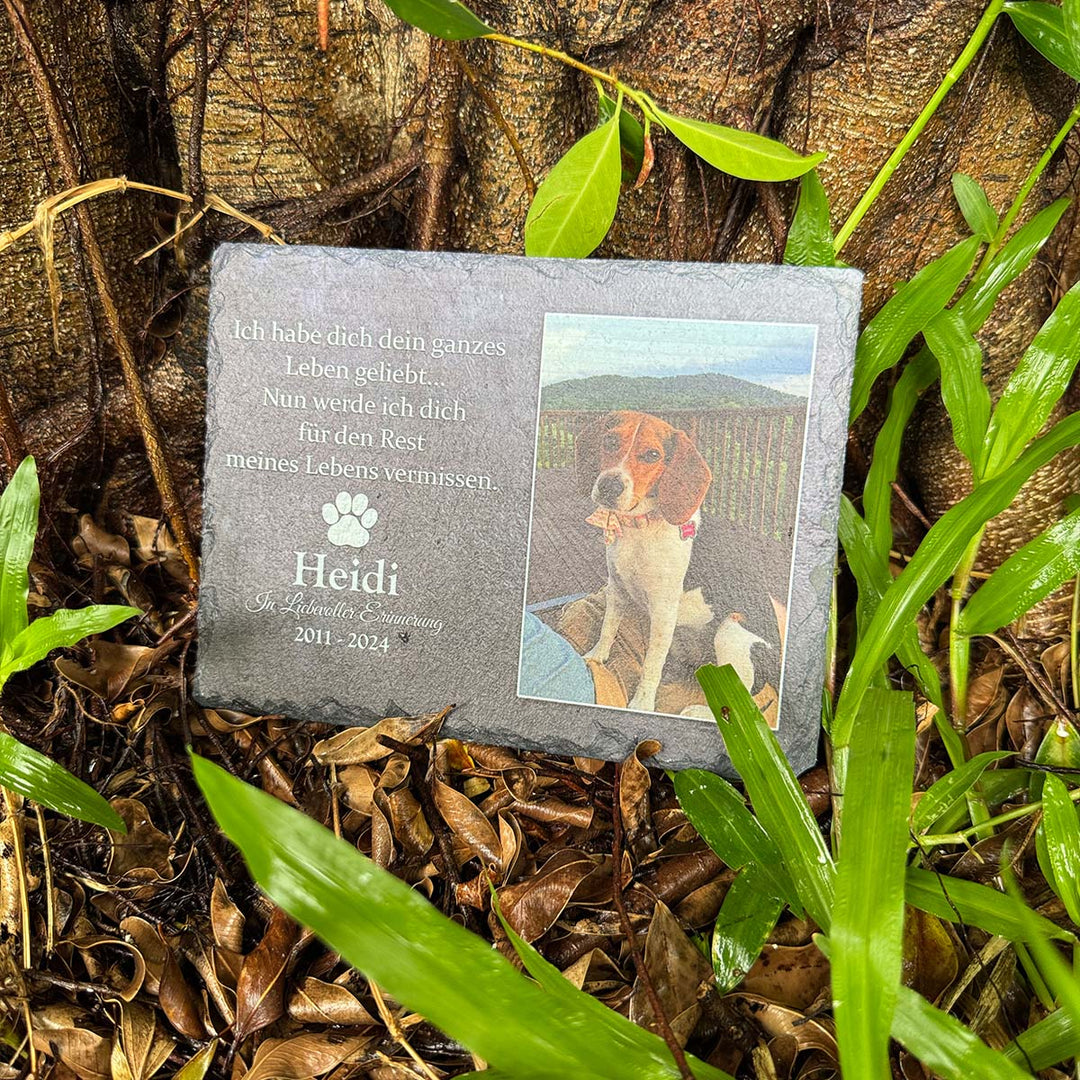 Ich habe dich dein ganzes Leben geliebt - Personalized Dog Memorial Stone