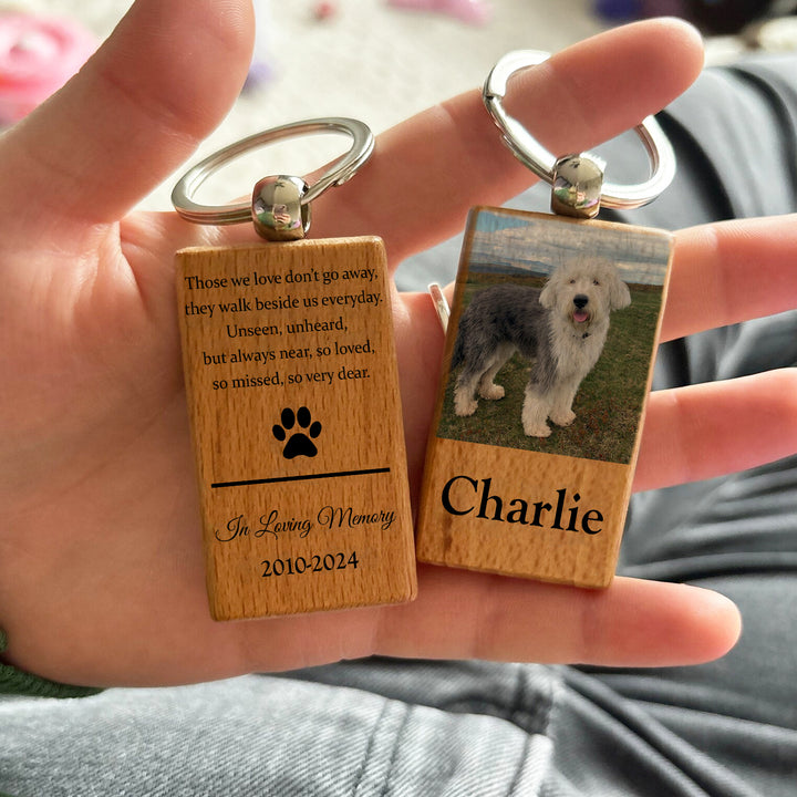 Those We Love Don't Go Away - Dog Memorial Keychain