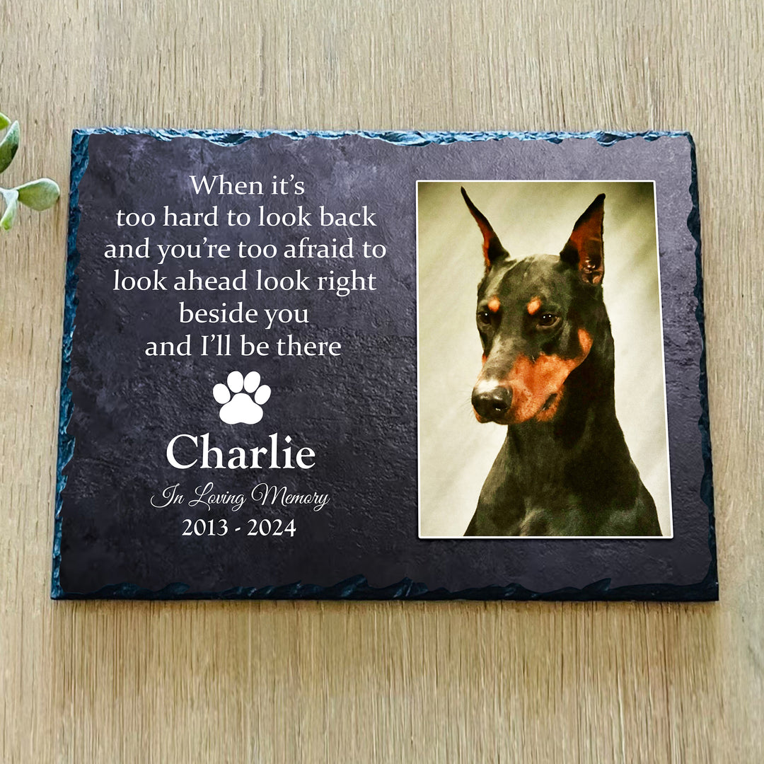 When It's Too Hard To Look Back - Personalized Memorial Stone