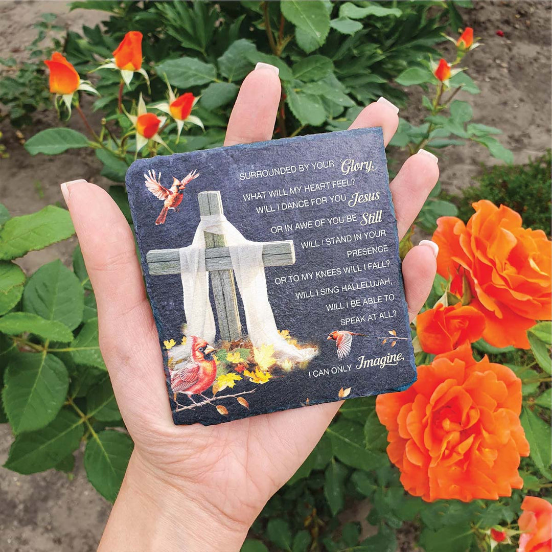 Surrounded By Your Glory - Personalized Memorial Square Stone