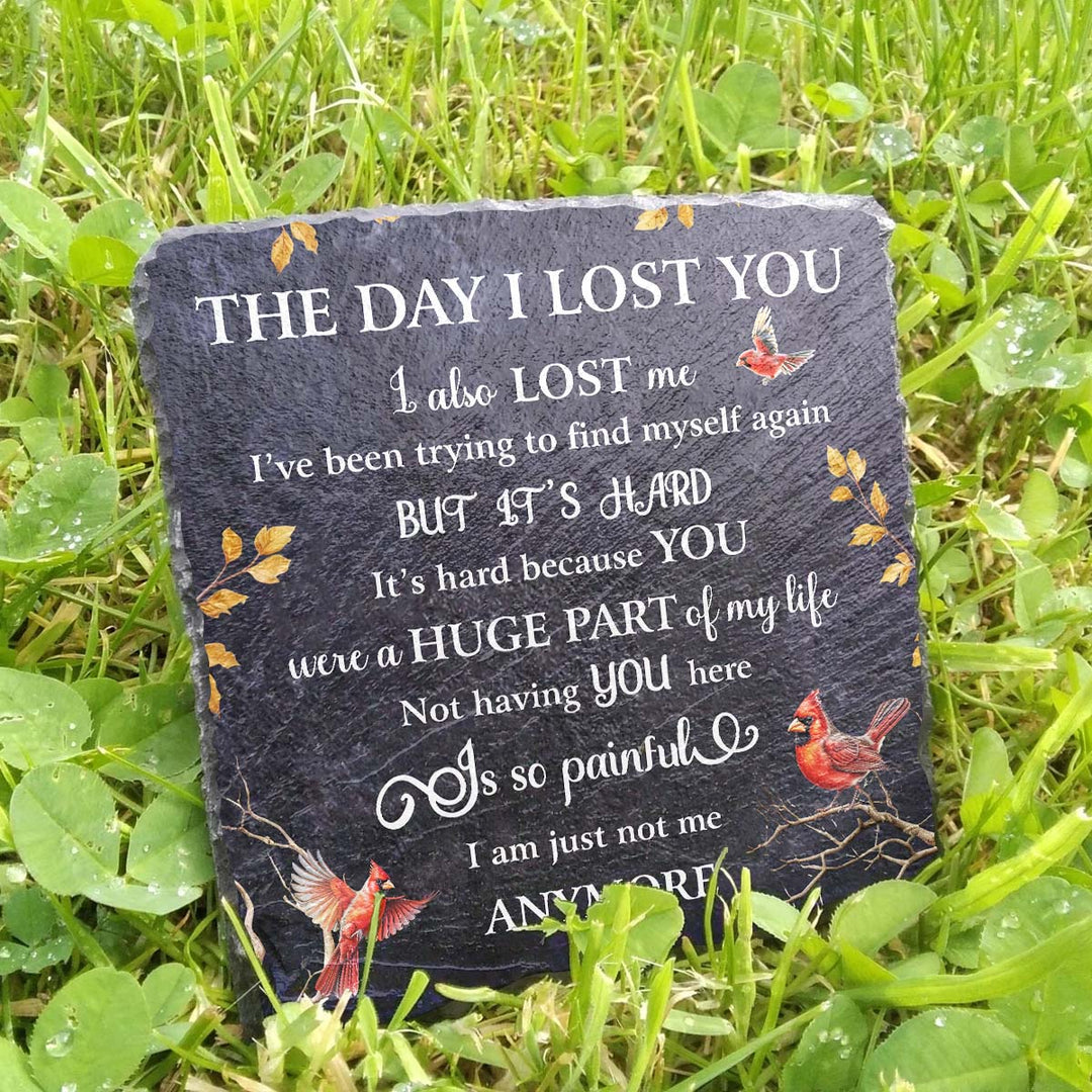 The Day I Lost You - Personalized Memorial Square Stone