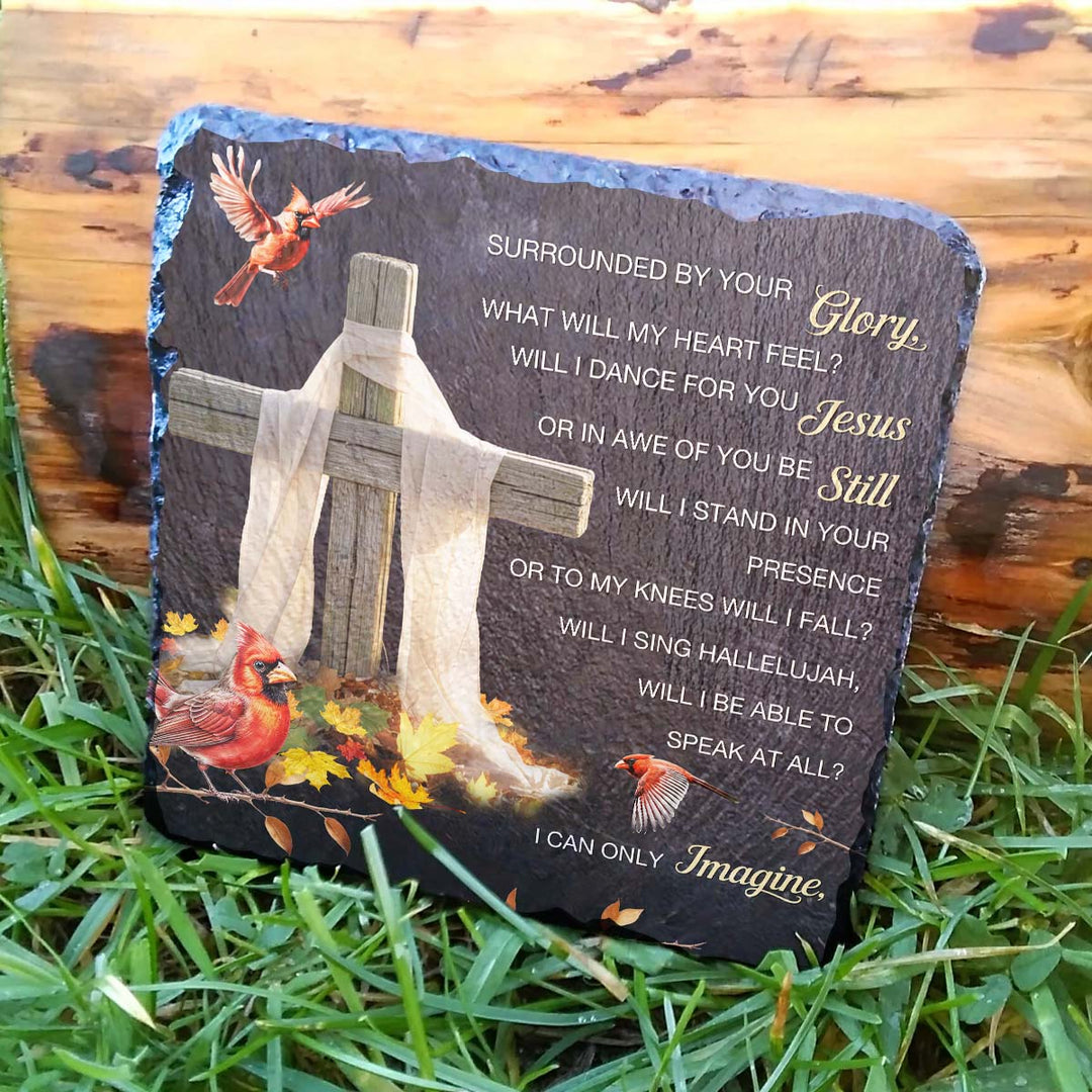 Surrounded By Your Glory - Personalized Memorial Square Stone