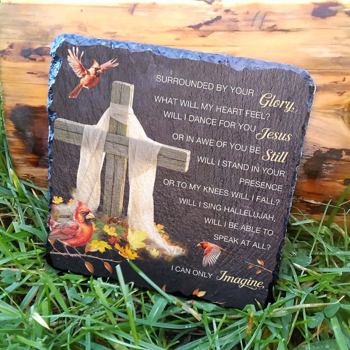 Surrounded By Your Glory - Personalized Memorial Square Stone