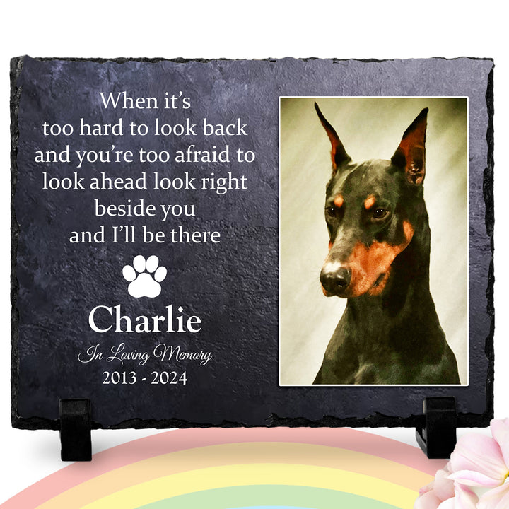 When It's Too Hard To Look Back - Personalized Memorial Stone