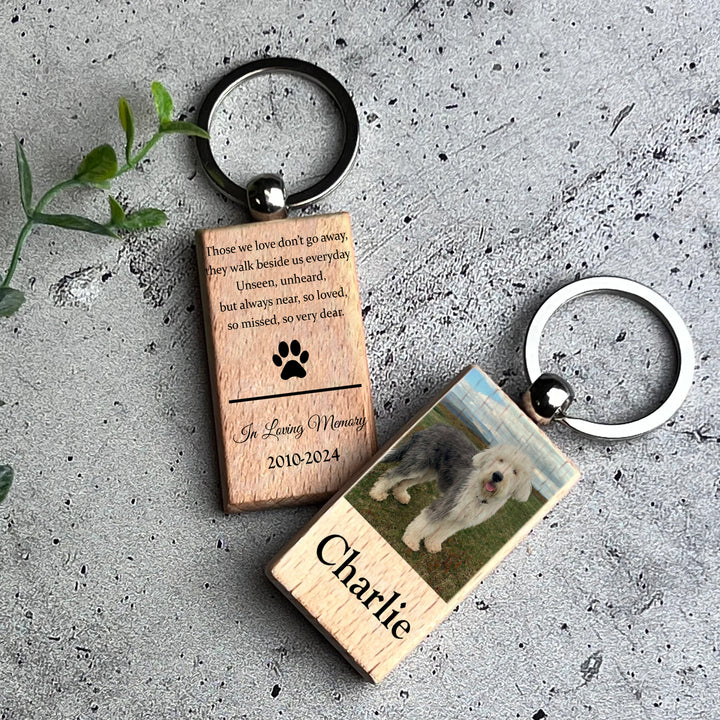 Those We Love Don't Go Away - Dog Memorial Keychain